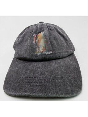 Candlelight Ghost Graphic Hat Charcoal Gray Baseball Cap Adjustable Halloween